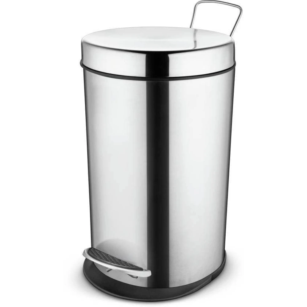 Palomino Stainless Steel Pedal Dustbin with Plastic Bucket Matt Polish Steel Dustbin (Steel) Steel Dustbin- 11L