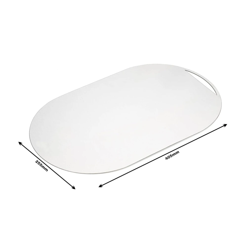 Palomino Oval Shape Stainless Steel Chopping Board | Cutting Board Vegetable, Fruit, Bread & Meat | Durable Safe & Heavy Duty(40.5x25.5x1mm)