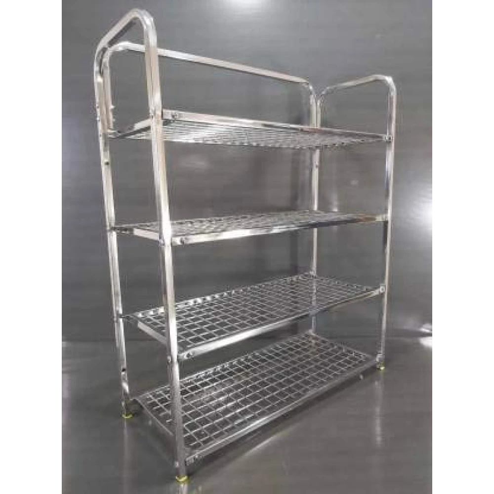 Palomino Polo Stainless Steel 4 Layer Wall Mount Multipurpose Rack Utensils Rack | Kitchen Dish Rack Modern Kitchen Storage Rack (31 x 24 inch)