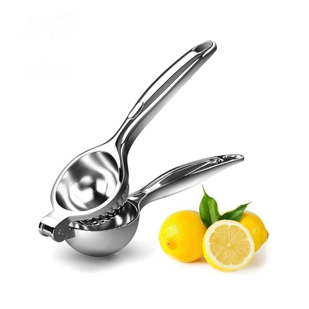 Palomino Stainless Steel Finish Lemon Squeezer with Comfortable Handle | Modern Kitchen Tool for Lemon Juice Extracting | Easy to Use & Clean