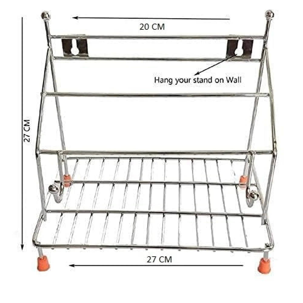 Homify 4-in-1 Stainless Steel Chakla Belan Tawa Chimta Stand for Kitchen - Wall Mount Rack for Rolling Pin, Board, Tong Holder & Organizer