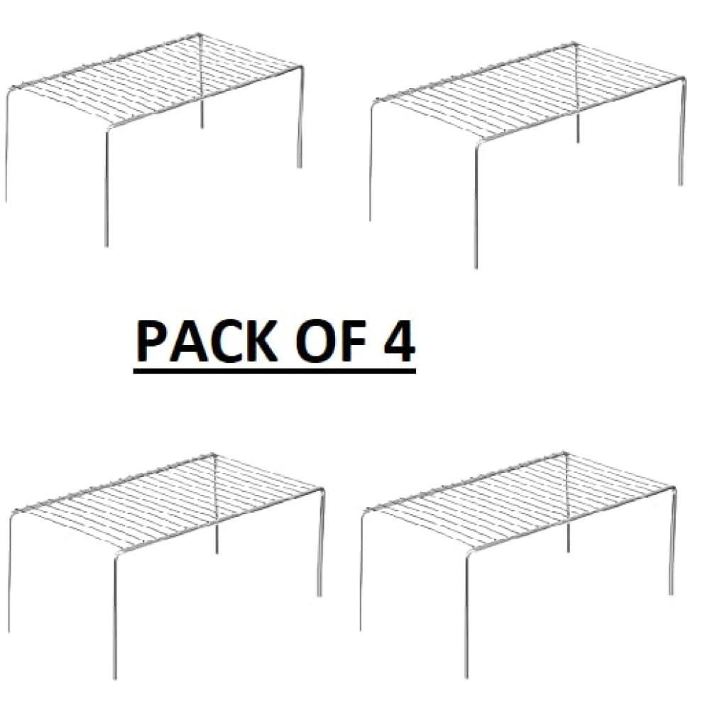 Palomino Stainless Steel Under Cabinet Kitchen Dish Rack Expandable Storage Floating Shelves for Kitchen Multipurpose Organizer with Anti-Rust Nano Coating - Pack of 4