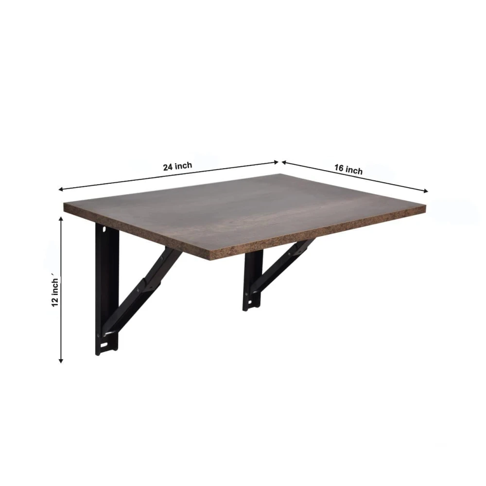 Palomino Wall Mounted Engineered Wood Foldable Study Table with Free Wallshelf-Activity, Games, Bedside Laptop Folding Table Desk (Wenge Brown - 24 inch x 16 inch)