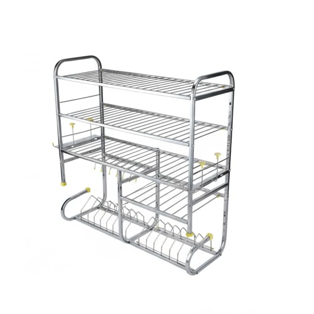 Homify Kitchen Dish Rack | Wall Mounted | 5 Shelves | Stainless Steel Utensil Rack| Holds 18+ Plates | Space-Saving | Rustproof | Easy Assembly - 28.5 X 28.5 INCH