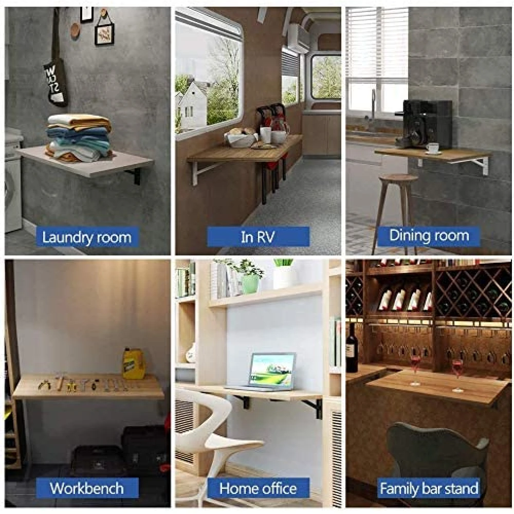 Palomino Wall Mounted Engineered Wood Foldable Study Table with Free Wallshelf-Activity, Games, Bedside Laptop Folding Table (Wenge Brown - 40 inch x 16 inch)