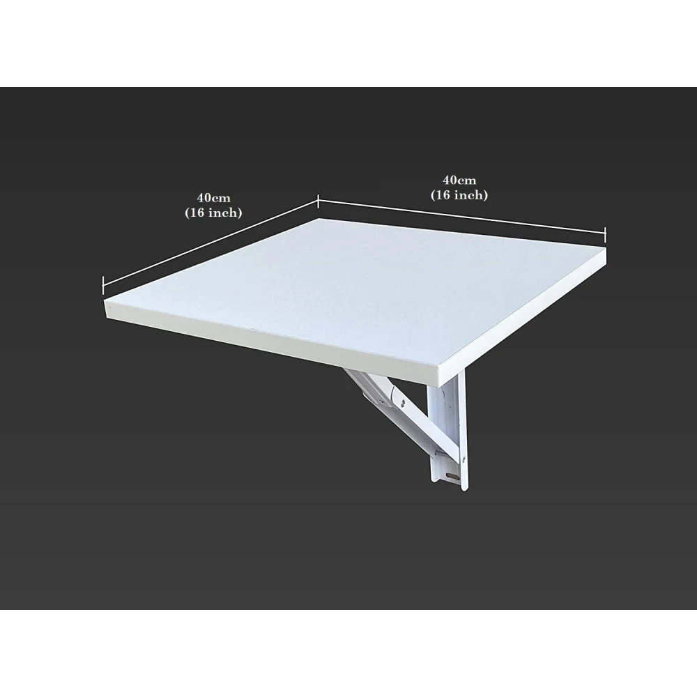 Palomino Wooden Wall Mounted Folding Coffee and Tea Table, Drop-Leaf Folding Bed Side Table and Study, Mini Laptop Table for Home Living Room Office Table Desk Computer Side Desk -White (2pc)