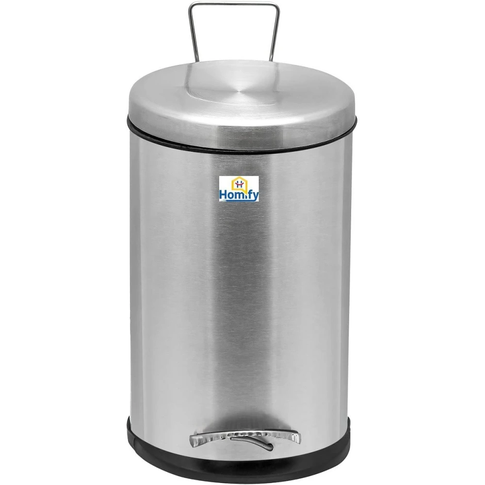 Homify Dustbin Steel Pedal Dustbin Waste Bin Trash Can for Home Kitchen Office Bathroom Stainless Steel Dustbin -7 LTR