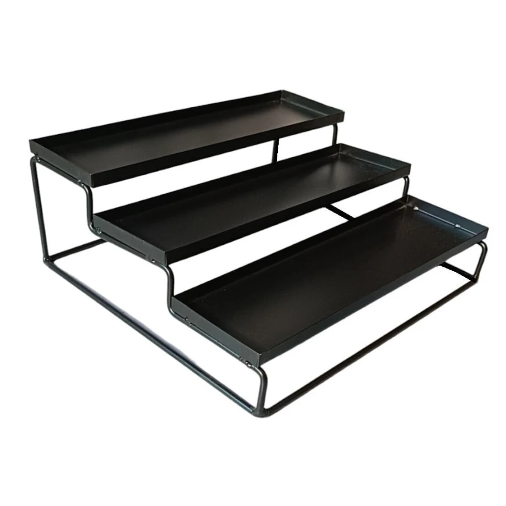Homify 3-Step Kitchen Countertop Spice Rack Container Utensil Holder Organizer Black