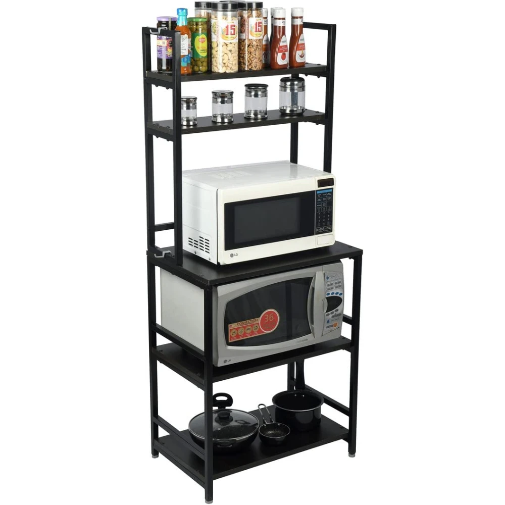 Palomino 5 Layer DLX Microwave Rack | OTG Rack | Kitchen Rack | Storage Rack for Home Containers Kitchen Rack | 5 Layer Oven Rack Stand (Iron, Black)