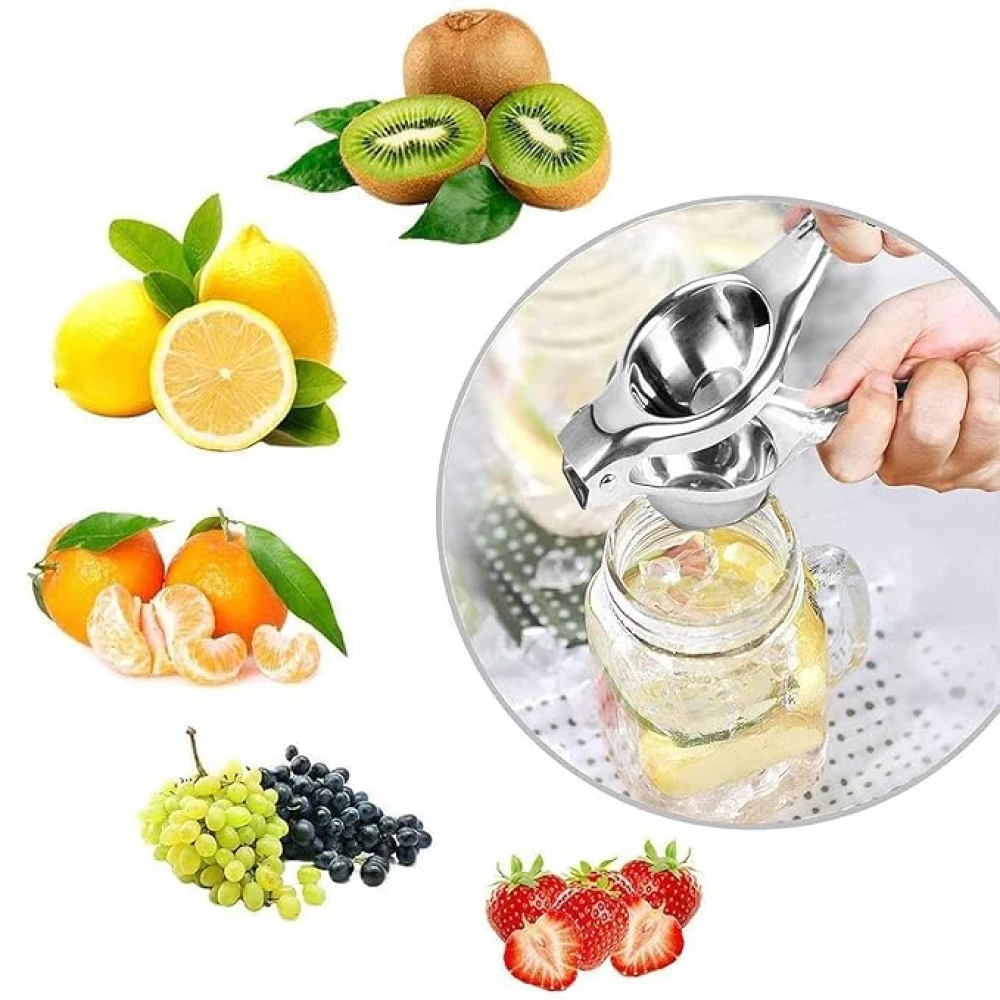 Palomino Stainless Steel Finish Lemon Squeezer with Comfortable Handle | Modern Kitchen Tool for Lemon Juice Extracting | Easy to Use & Clean