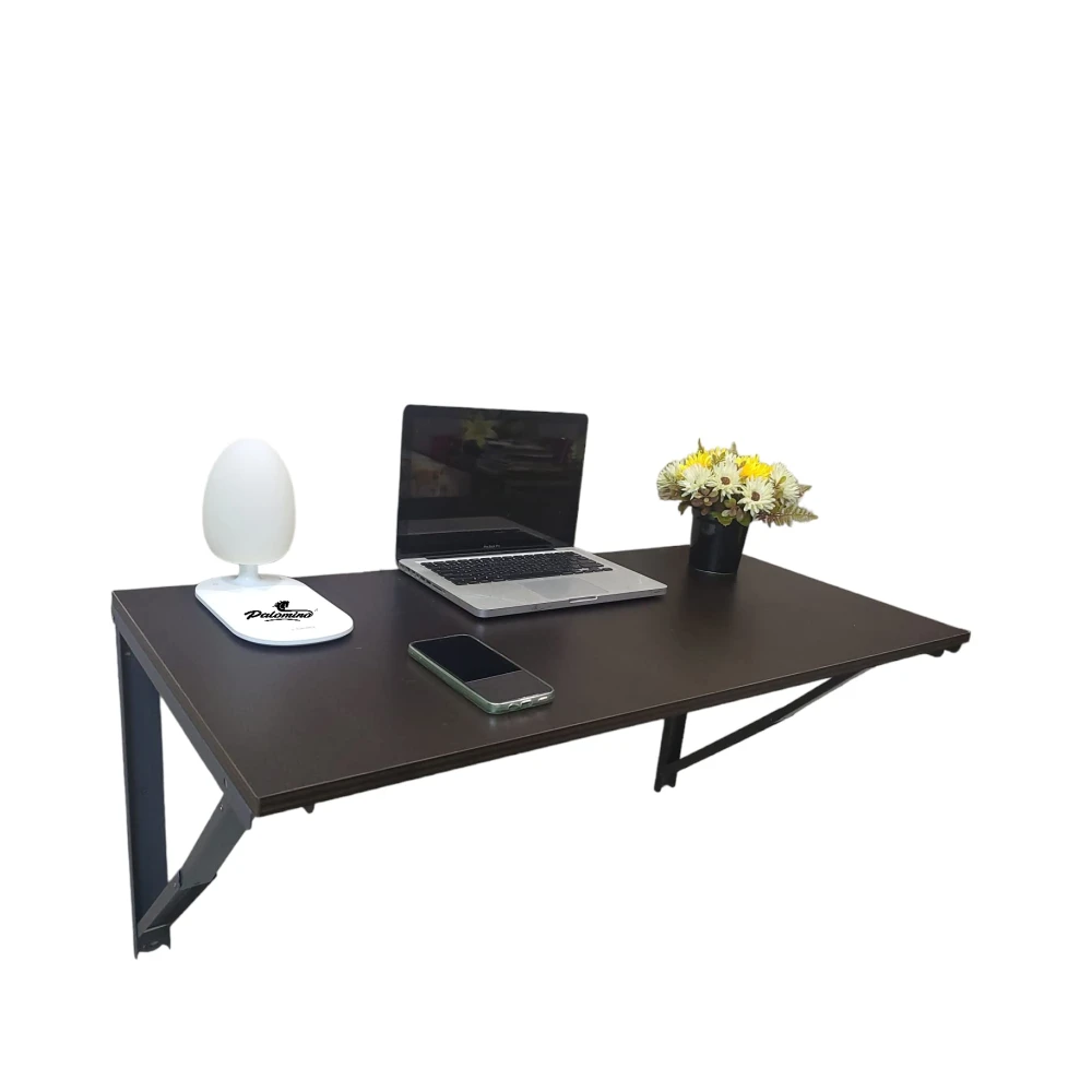 Palomino Wall Mounted Engineered Wood Foldable Study Table with Free Wallshelf-Activity, Games, Bedside Laptop Folding Table (Glossy Finish White - 24 inch x 16 inch)-White
