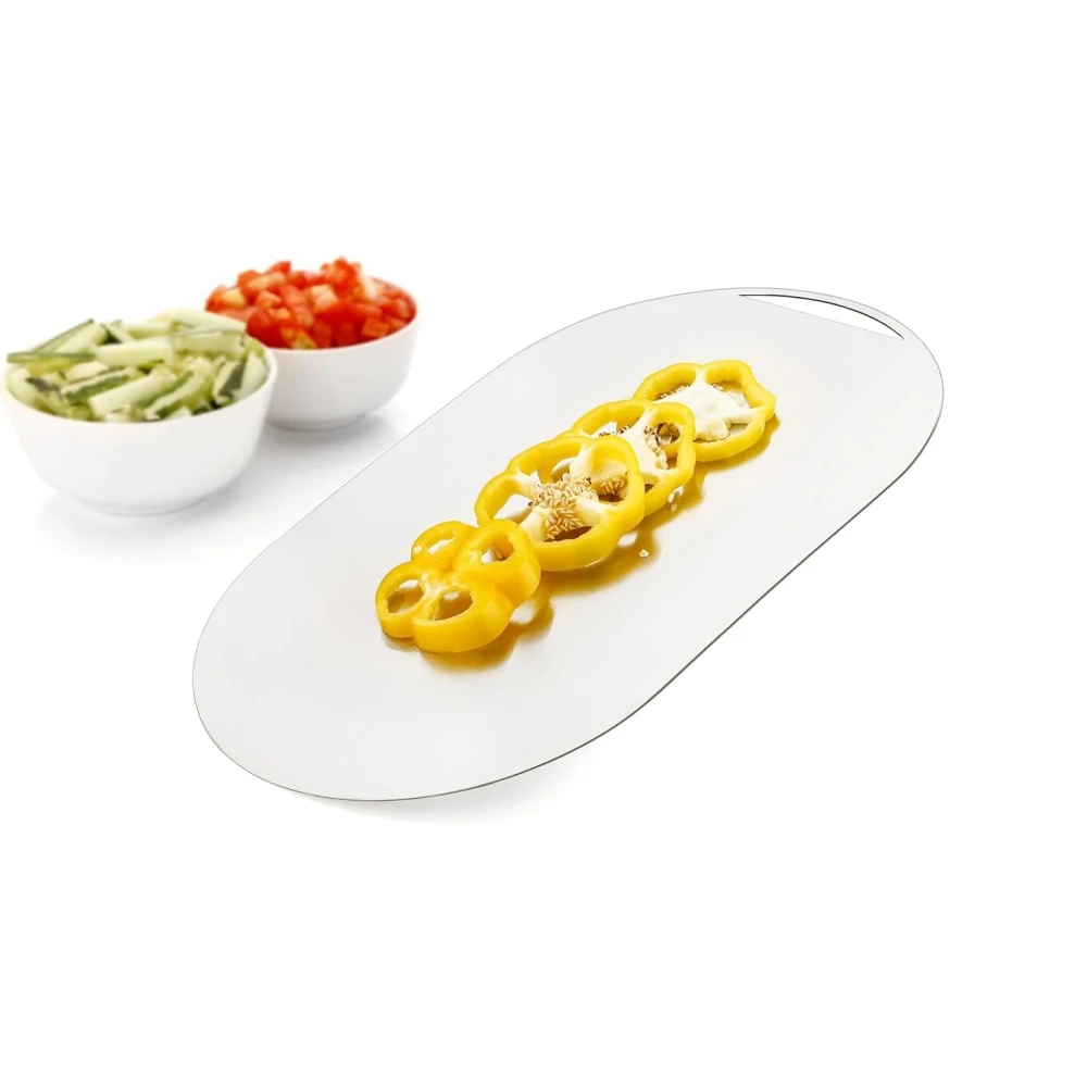 Palomino Oval Shape Stainless Steel Chopping Board | Cutting Board Vegetable, Fruit, Bread & Meat | Durable Safe & Heavy Duty(40.5x25.5x1mm)