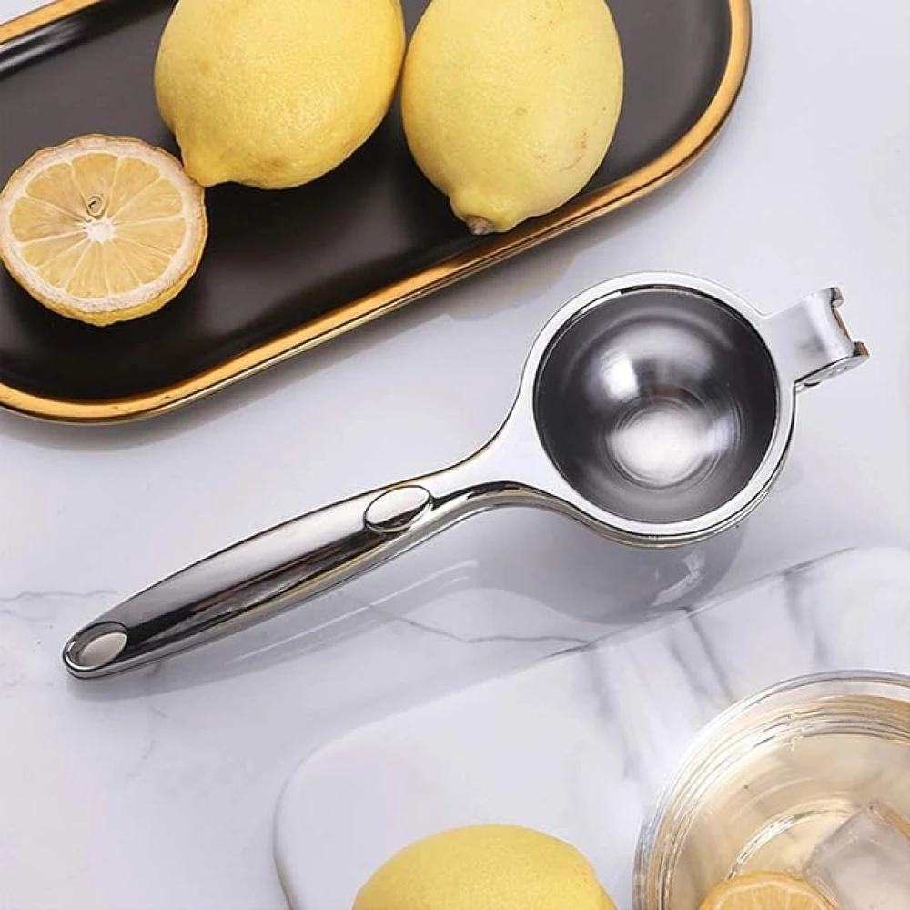 Palomino Stainless Steel Finish Lemon Squeezer with Comfortable Handle | Modern Kitchen Tool for Lemon Juice Extracting | Easy to Use and Clean