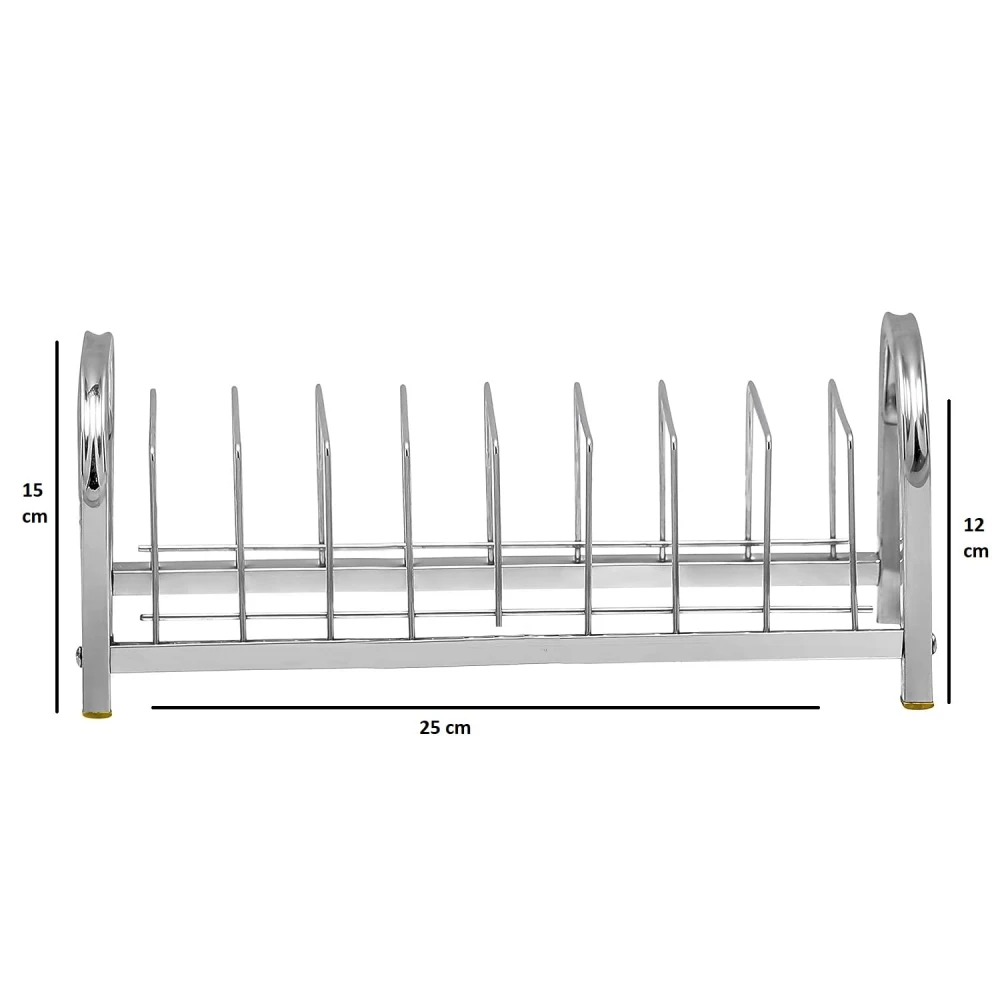 Palomino Stainless Steel Dish Rack – Chrome-Plated 8-Plate Stand & Utensil Holder – Rust-Resistant, Durable Kitchen Organizer