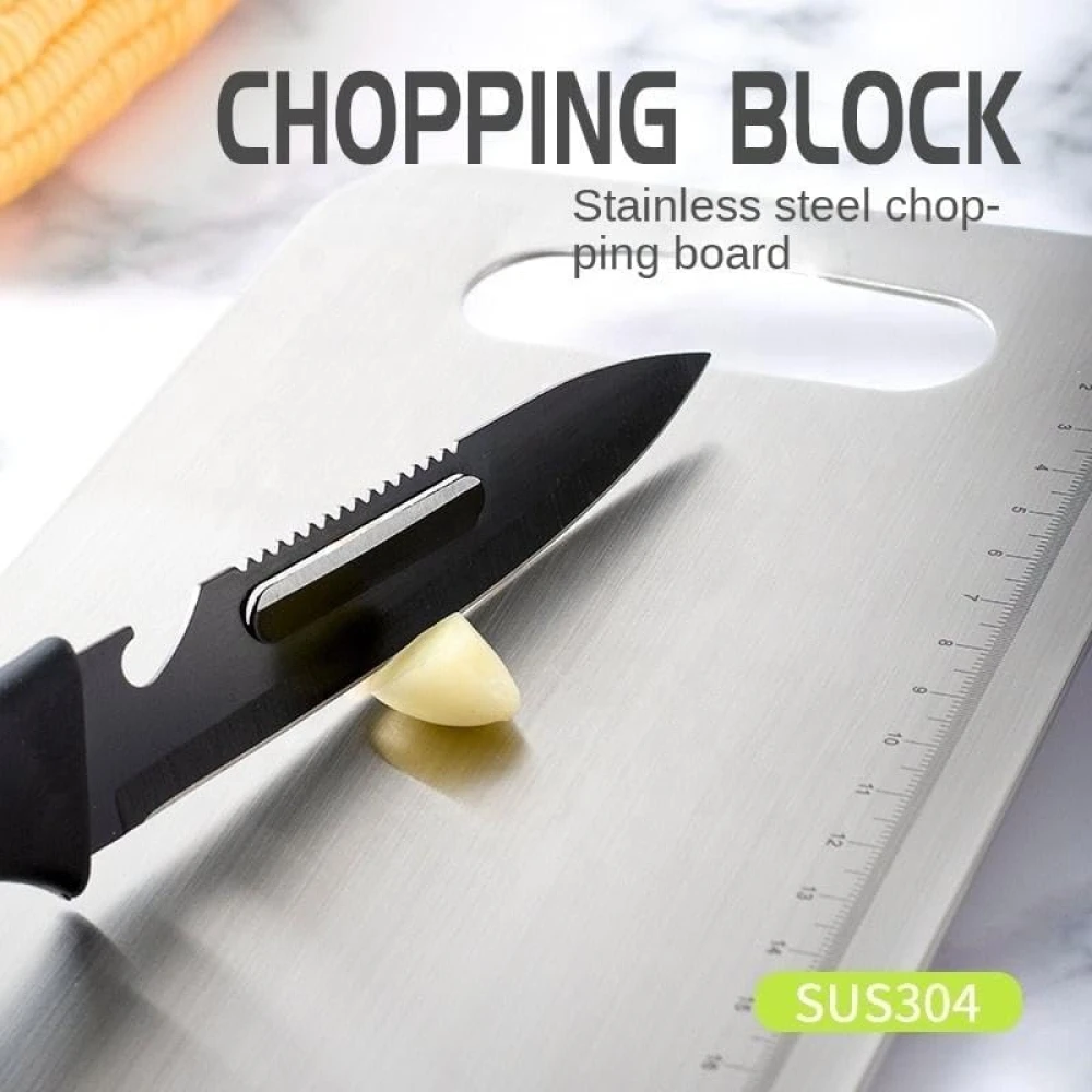 Palomino Stainless Steel Chopping Board for Kitchen | Heavy-Duty Cutting Board for Vegetables, Fruits, Meats | Vegitable Chopper Boards | Premium Metal Chopping Board | Size-Medium (31.8x21cm)