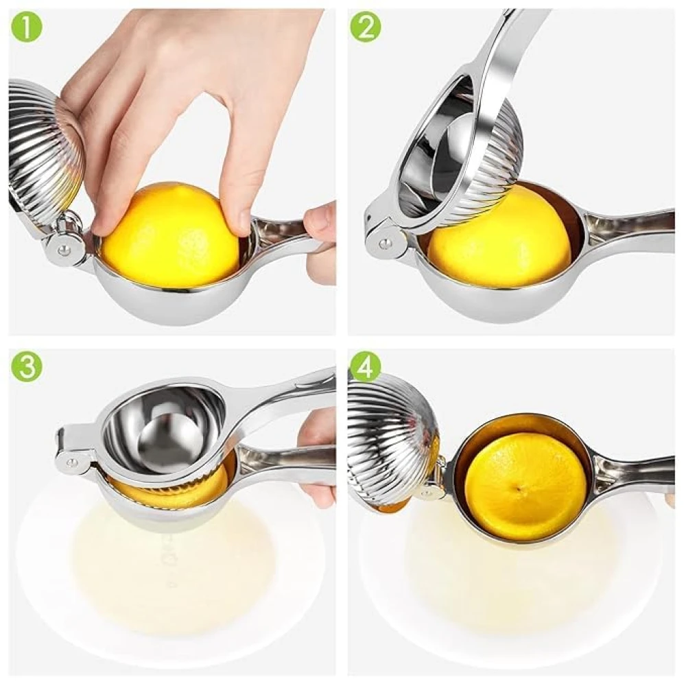 Palomino Stainless Steel Finish Lemon Squeezer with Comfortable Handle | Modern Kitchen Tool for Lemon Juice Extracting | Easy to Use and Clean