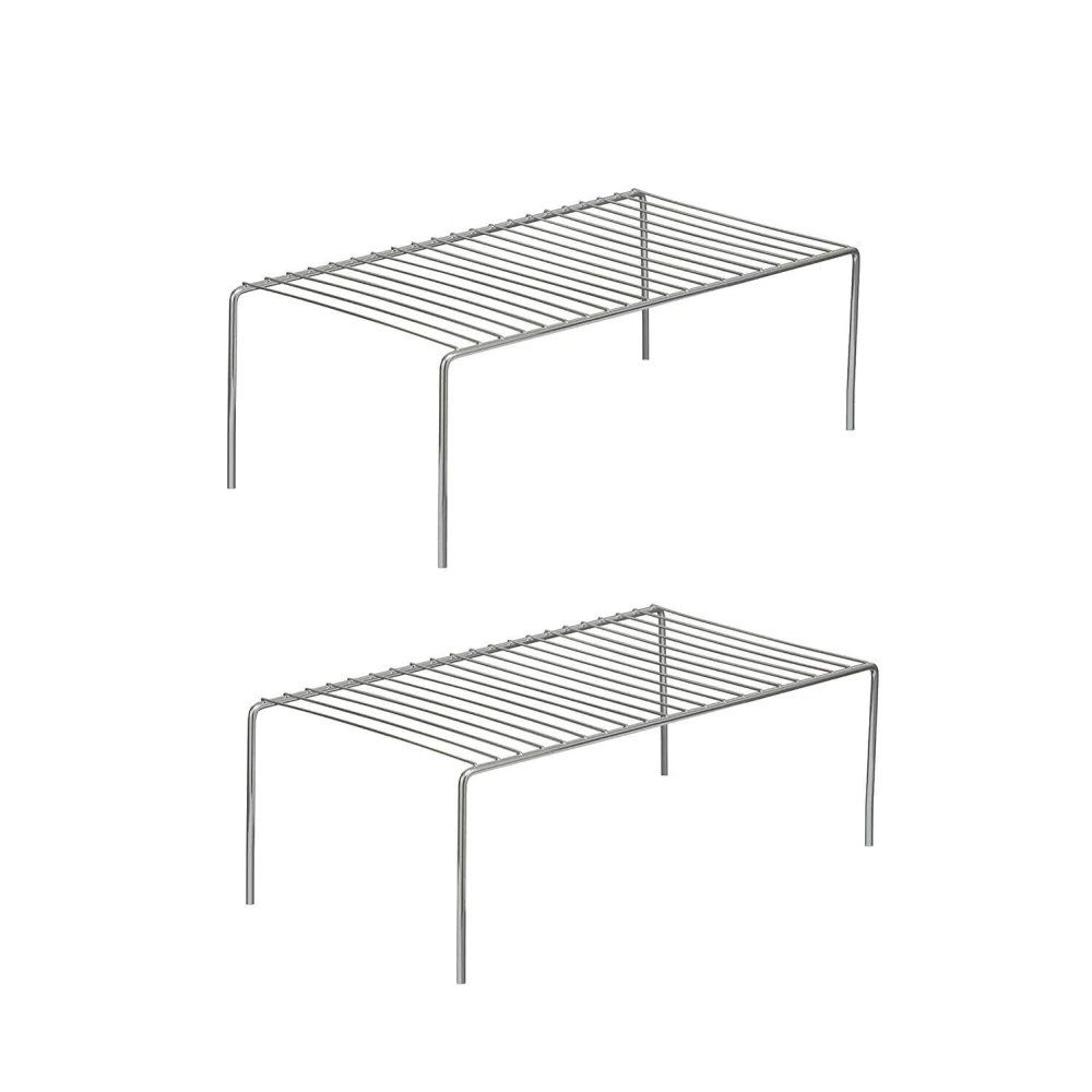 Homify Stainless Steel Under Cabinet Kitchen Dish Rack Expandable Storage Floating Shelves for Kitchen Multipurpose Organizer with Anti-Rust Nano Coating - Pack of 2