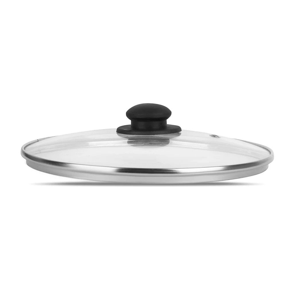 Palomino Heavy Duty Non-Stick Deep Kadhai 3mmThickness Non-Stick Cookware with Glass Lid (24 cm,Pack of 1)