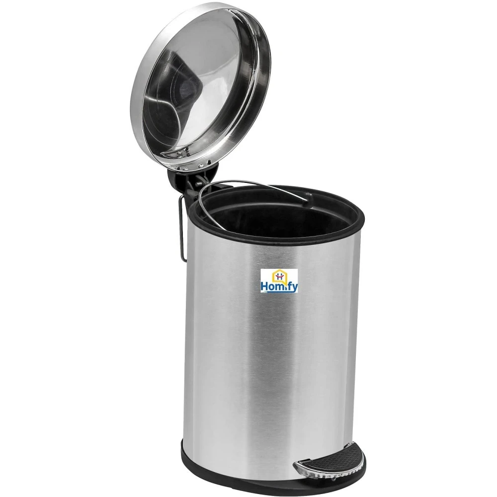 Homify Dustbin Steel Pedal Dustbin Waste Bin Trash Can for Home Kitchen Office Bathroom Stainless Steel Dustbin -7 LTR