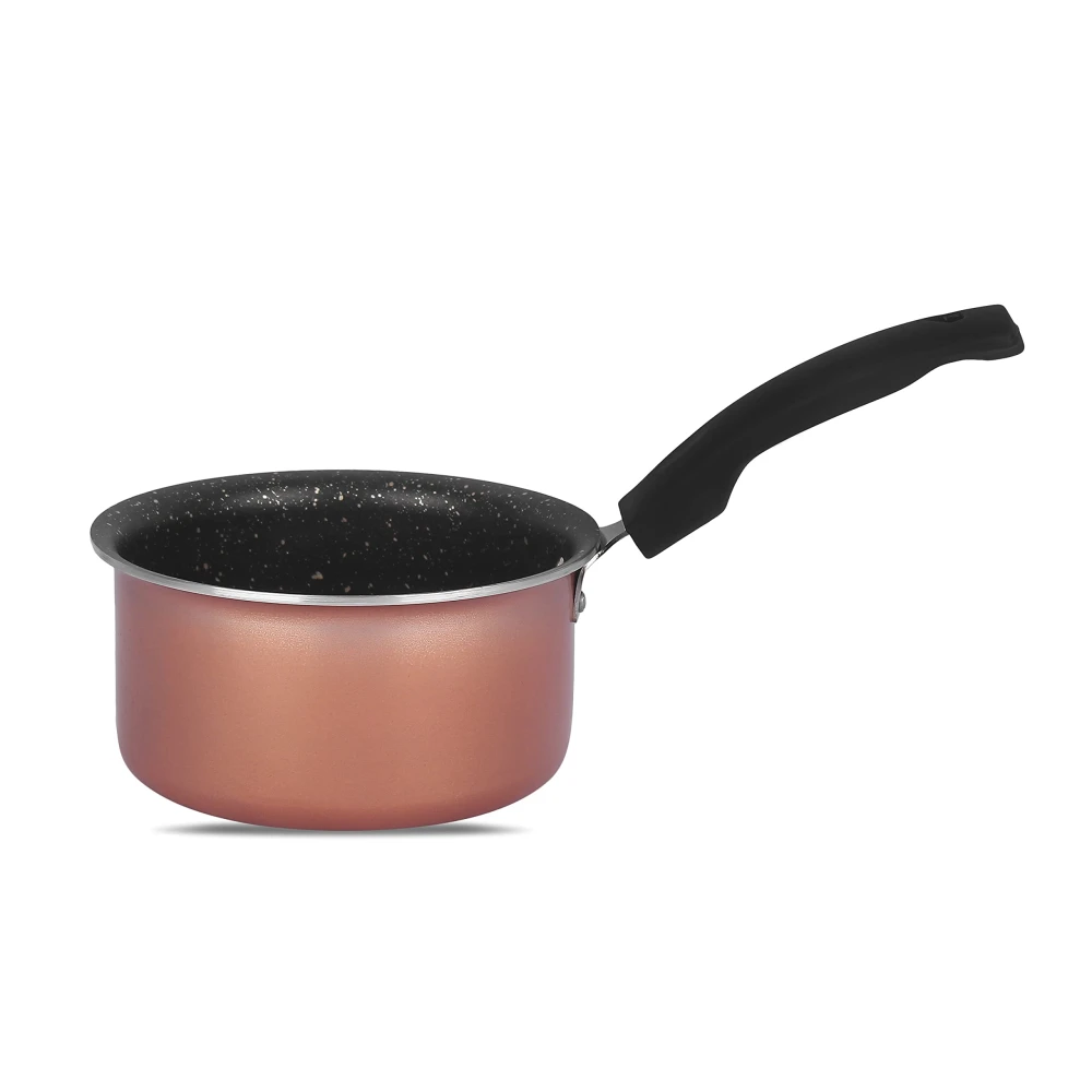 Palomino Aluminium Sauce Pan | Heavy Duty Non-Stick Sauce Pan | Cookware with Bakelite Handle (16CM (Non IB), Copper)