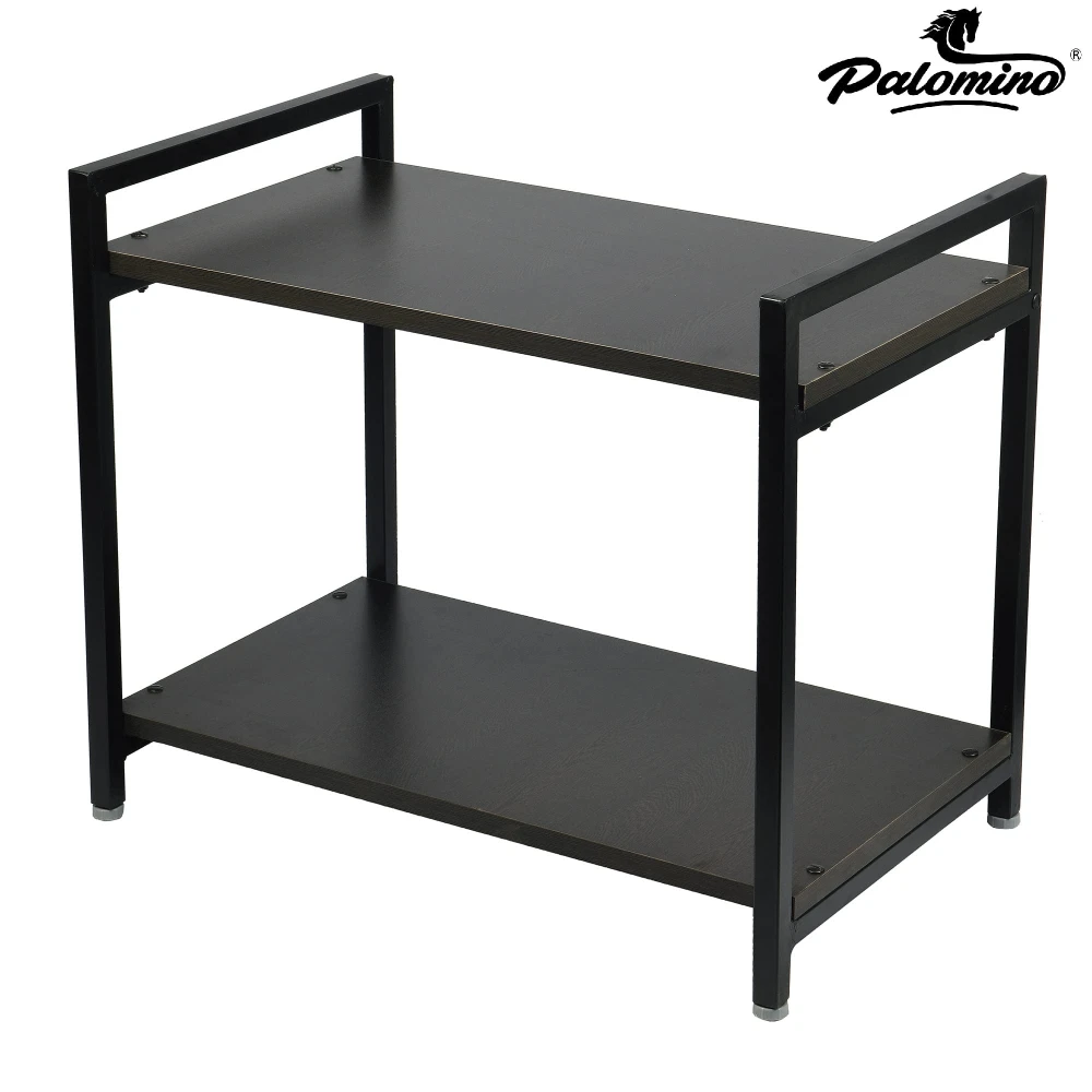 Palomino Iron 2 Tier Microwave Rack | Kitchen Storage Shelf | Microwave, Oven, Seasoning Dish Rack | Kitchen Organizer,Brown