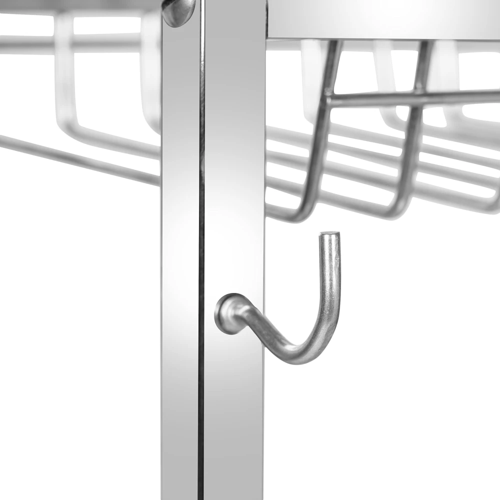 Palomino Stainless Steel Dish/Plate Rack/Stand | Utensil Rack | Modern Kitchen Rack | Container/Jar Stand | Dish Organizer | Rack with Plate & Cutlery Rack (24X18 Inch 3 Layer Kitchen)