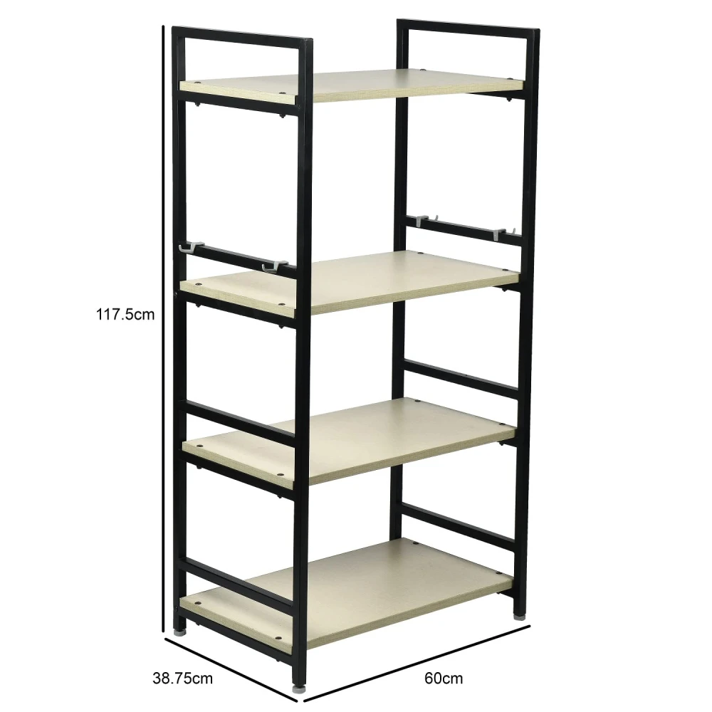 Palomino 4 Layer Microwave Rack/Kitchen Rack/Storage Shelf for Home, Office, Printer Desk Containers Kitchen Rack (White, Iron, Tiered Shelf)