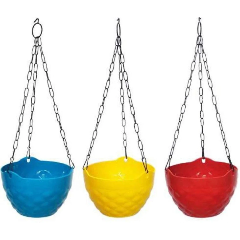 Palomino Diamond Hanging Pot - - Pack of 3, Plastic Plant Container Set (Pack of 3, Plastic) Plant Container Set (Pack of 3, Plastic)