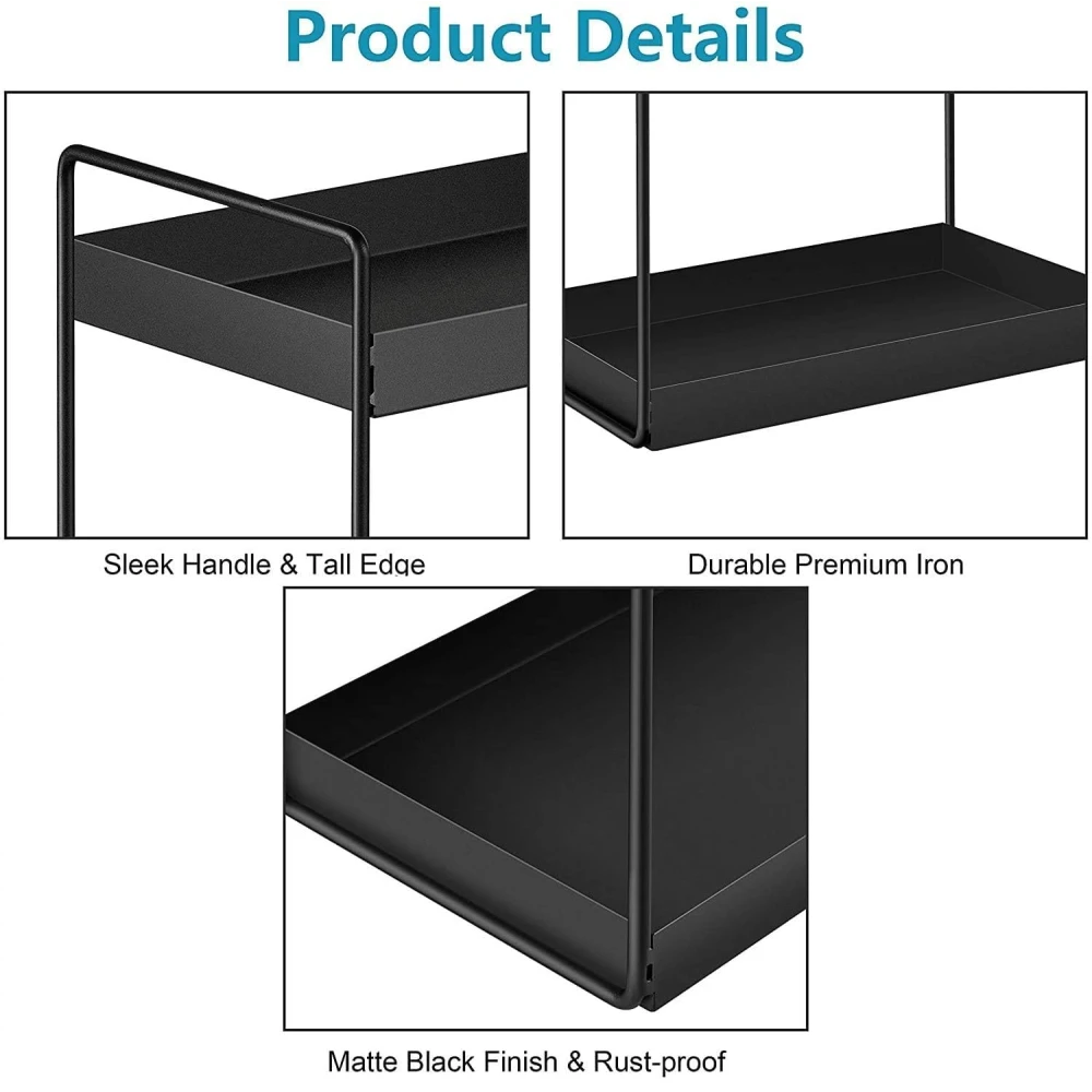 Palomino Metal 3-Tier Standing Spice Rack Storage Organizer, Bathroom Countertop Storage Shelf Cosmetic Organizer and Home/Kitchen Spice Rack