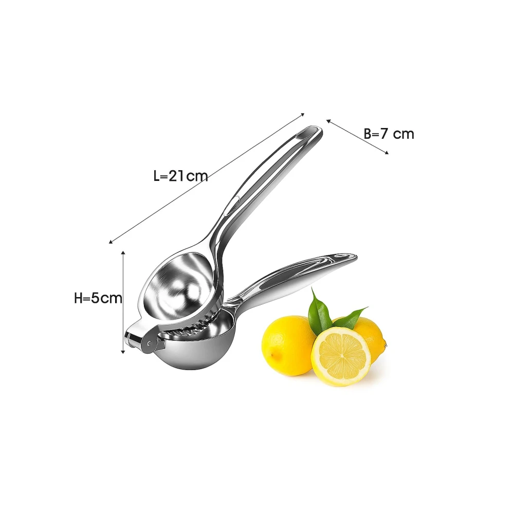 Palomino Stainless Steel Finish Lemon Squeezer with Comfortable Handle | Modern Kitchen Tool for Lemon Juice Extracting | Easy to Use & Clean