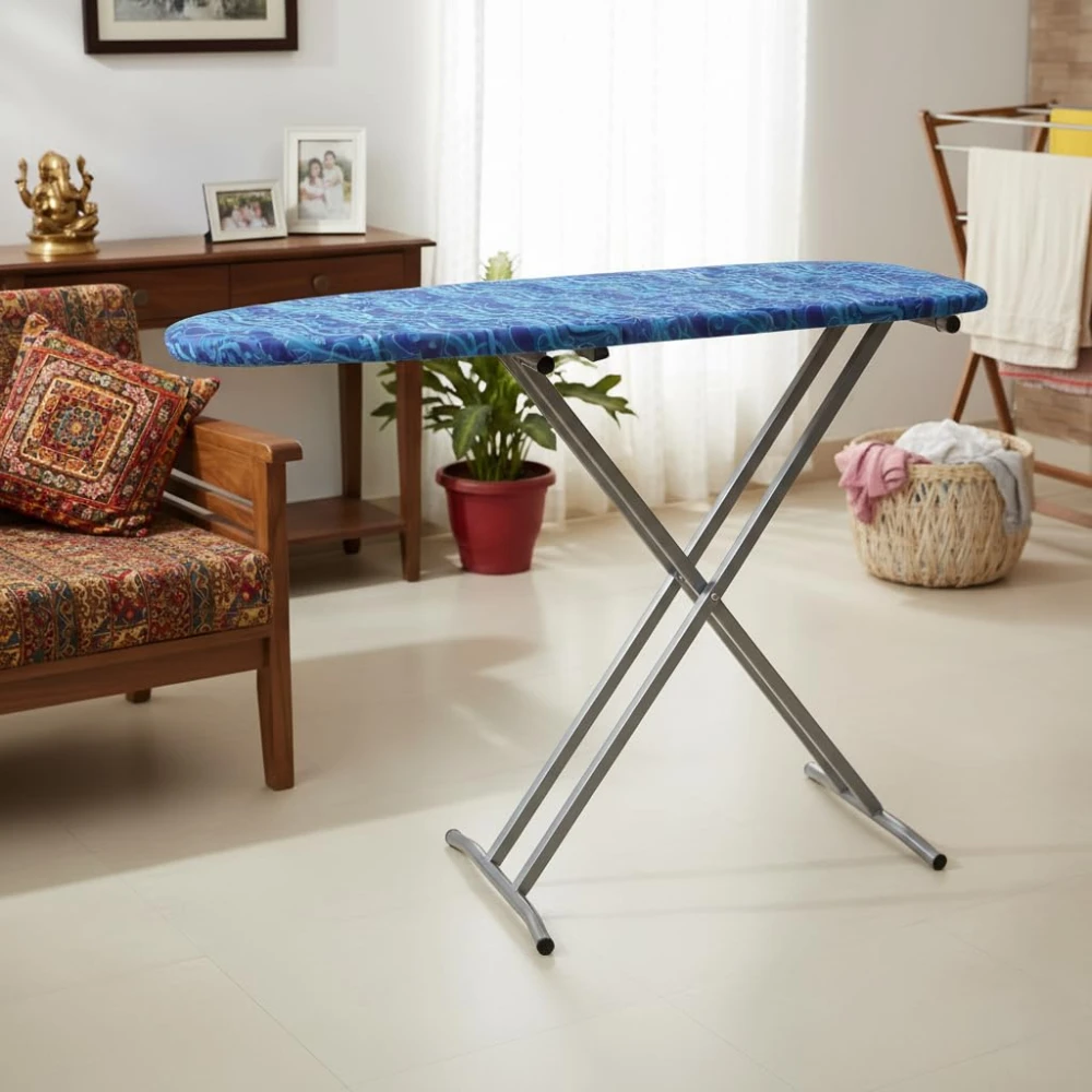 Homify Extra-Large Premium Ironing Board with Retractable Iron Rest and Heavy-Duty Stable Frame - Adjustable Height, Anti-Skid Feet & Foldable for Storage (Multi-Color)