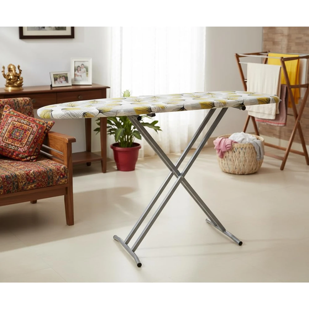 Homify Deluxe Ironing Board for Home: Sturdy, Multi-Function Design with Vibrant Cover & Built-in Iron Holder - Perfect for Indian Households (Multi-Color)