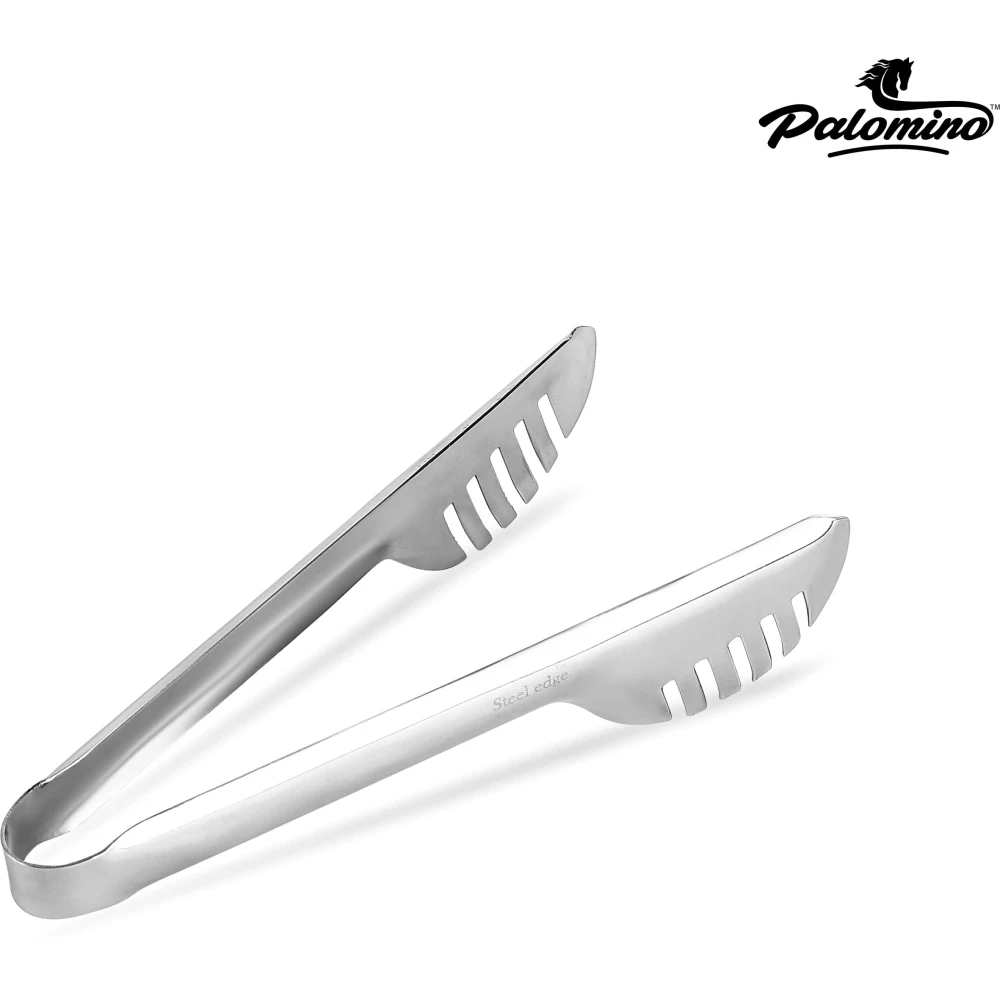 Palomino Stainless Steel Spaghetti Tongs Server Serving Tongs Tong for Noodles Pasta Macaroni Salad Kitchen Tools Food Serving Utensil -25 cm, Pack of 1