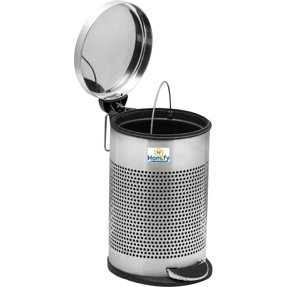Homify Stainless Steel Dustbin for home Kitchen Office bathroom Trash Can Waste bin Stainless Steel Dustbin - 7 LTR