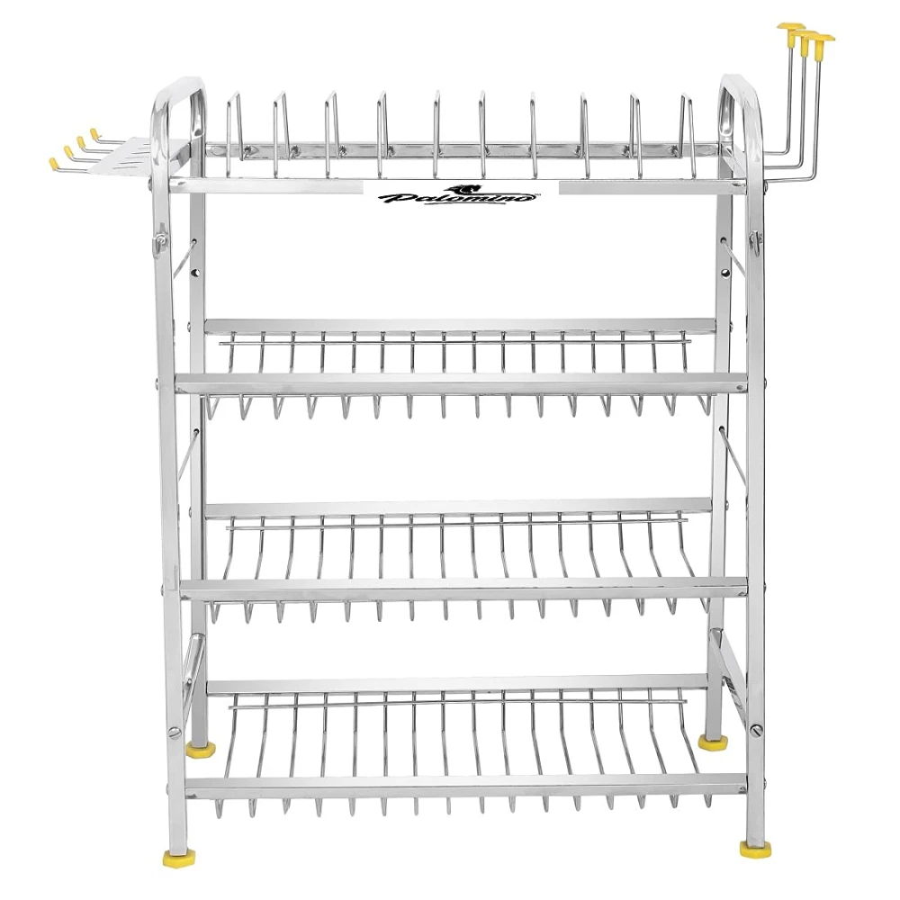 Palomino Stainless Steel Opal 4 Layer Shelf Wall Mount Kitchen Dish Rack Kitchen Organizer (24 X 18 Inch)