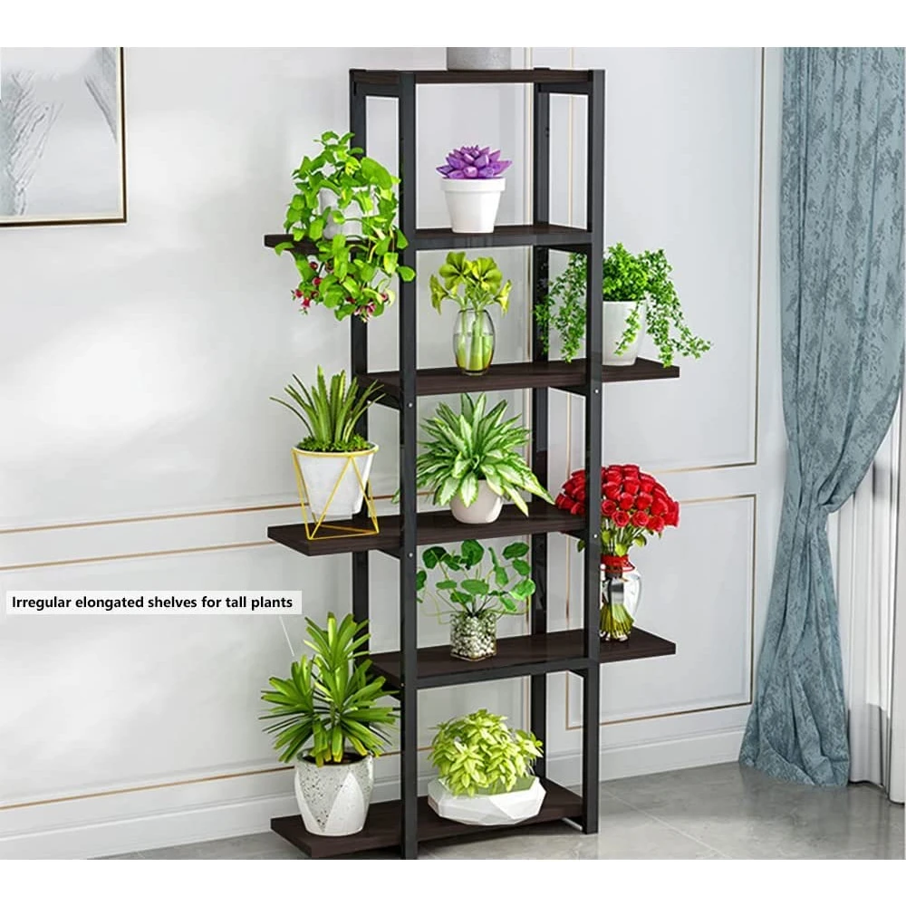 Palomino Plant Stand Indoor Outdoor, Plant Display Multi Tier Flower Shelves Stands, Garden Plant Shelf Rack Holder in Corner Living Room Balcony Patio Yard