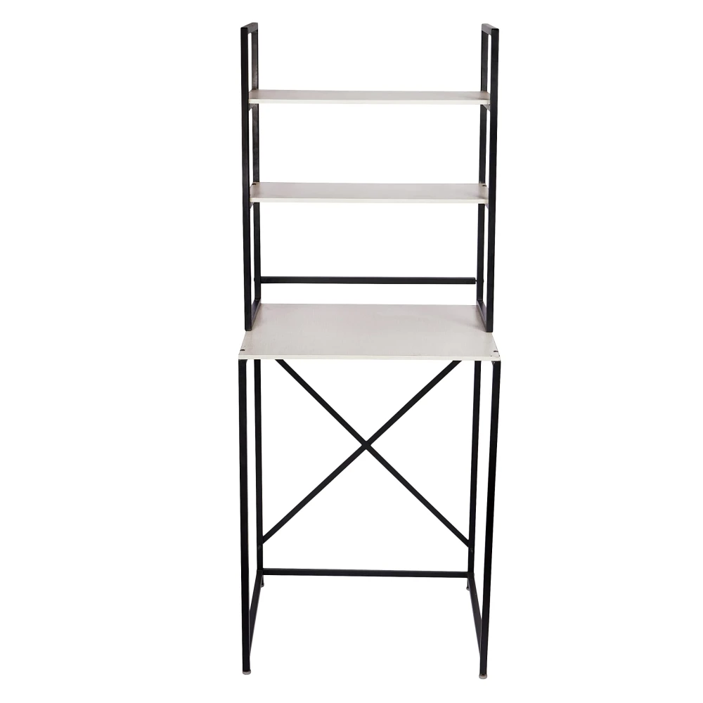 HOMIFY Washing Machine 3 Shelf Rack Stand for Storage Organizer in Bathroom and Washing Area/ Multipurpose Space Saving Standing Shelf for Bathroom Toilet/ Washing Machine Shelf Stand (Brown-White)