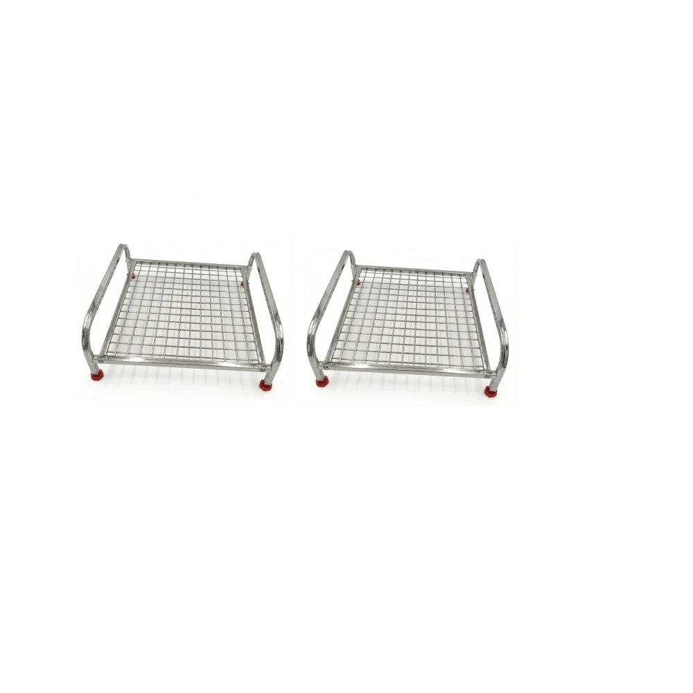 Palomino Heavy-Duty Stainless Steel Shelf | Countertop Storage Organizer for Induction Cooktop, Office Supplies, & Toiletries- (Pack of 2)