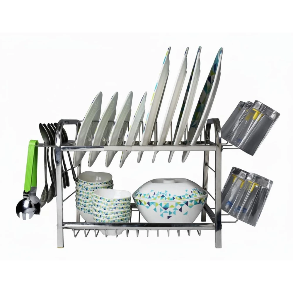 Palomino Mini 2 Layer Kitchen Rack 12inch *15 inch Wall Mount Kitchen Dish Rack Plate Cutlery Stand | Kitchen Utensils Rack | Modern Storage Rack | Dish Storage