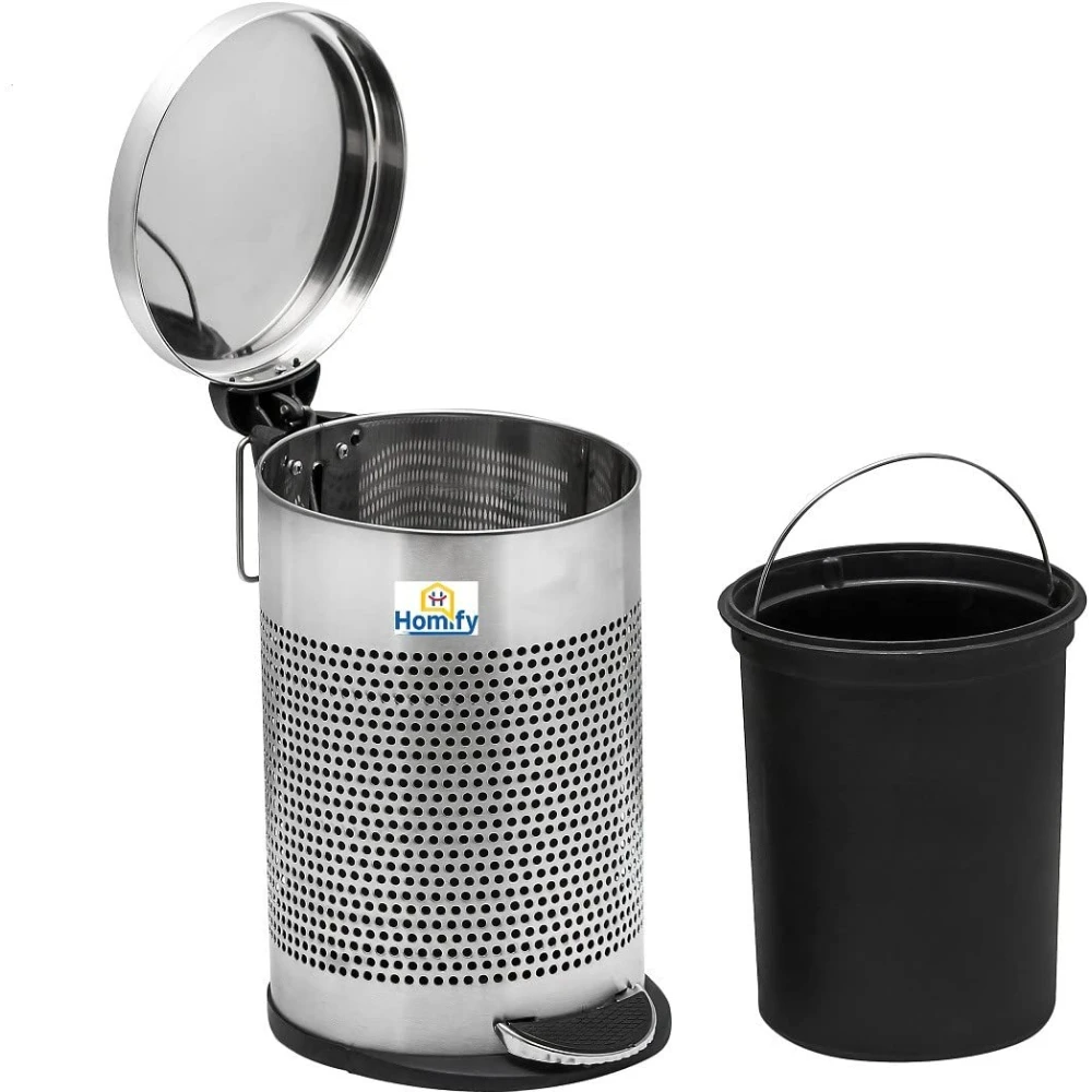 Homify Stainless Steel Dustbin for home Kitchen Office bathroom Trash Can Waste bin Stainless Steel Dustbin - 7 LTR