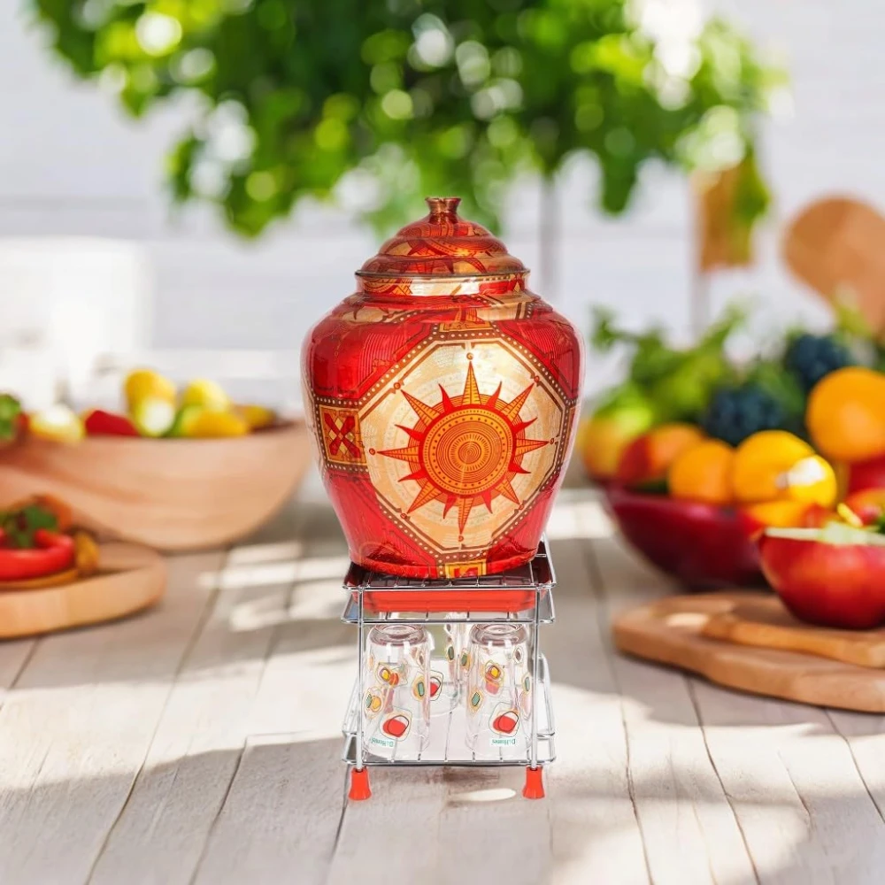 Homify Steel Stand Heavy Duty Matka Stand with Bottom Tray | Rust-Resistant, Durable & Space-Saving Design Pot Stand with Square Surface Stand Water Dispenser Stand