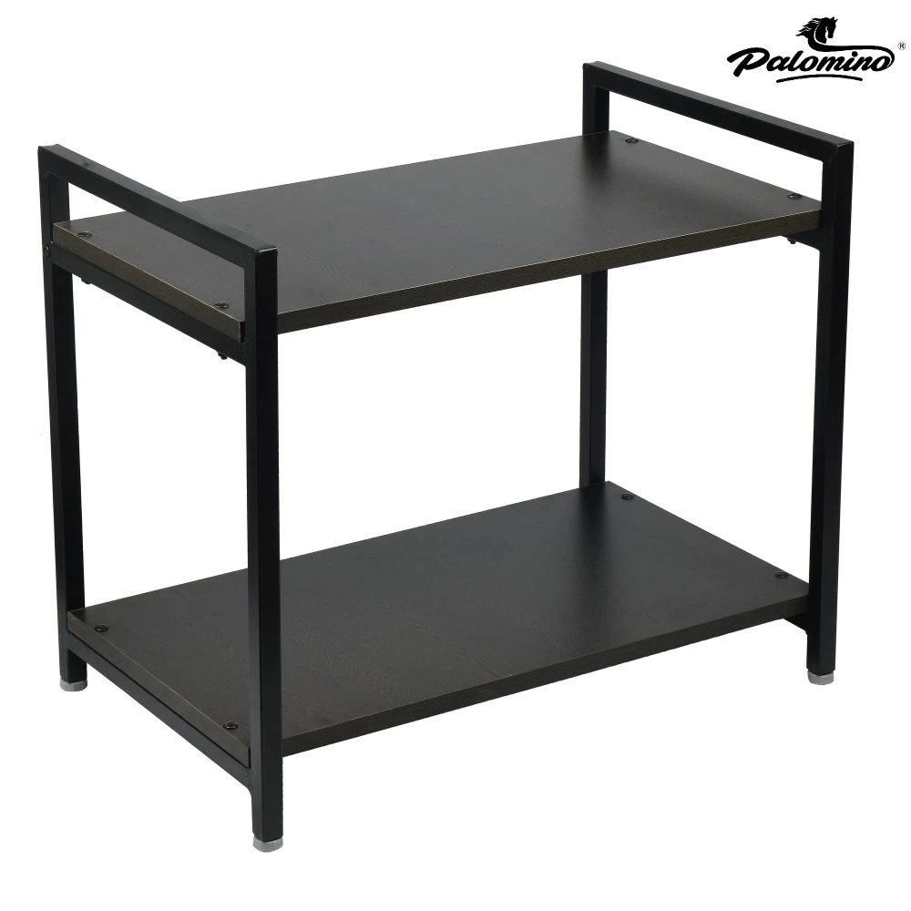 Palomino Iron 2 Tier Microwave Rack | Kitchen Storage Shelf | Microwave, Oven, Seasoning Dish Rack | Kitchen Organizer,Brown