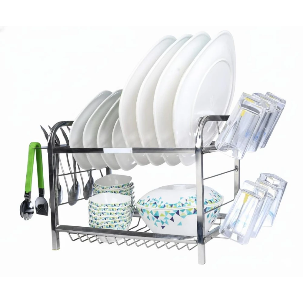 Palomino Mini 2 Layer Kitchen Rack 12inch *15 inch Wall Mount Kitchen Dish Rack Plate Cutlery Stand | Kitchen Utensils Rack | Modern Storage Rack | Dish Storage