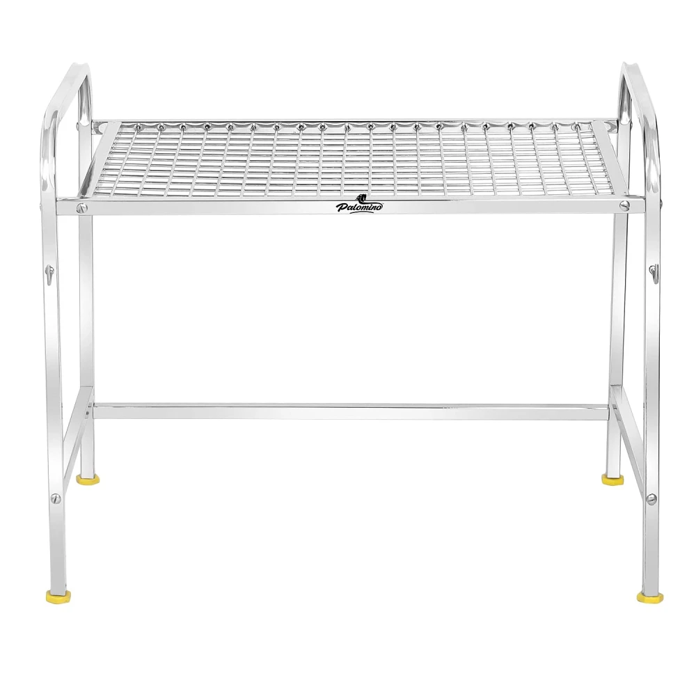 Palomino Kitchen Microwave Shelf, Microwave Stand Kitchen Counter Shelf Organizer, Spicy Shelf Rack Toaster Organizer, Microwave Oven Rack, 1 Tiers with 2 Hooks (58 x 38 x 8 cm)