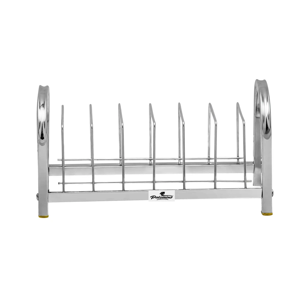 Palomino Stainless Steel Dish Rack – 6-Plate Chrome Plated Plate Stand/Utensil Rack for Kitchen – Durable & Rust-Resistant Plate Organizer