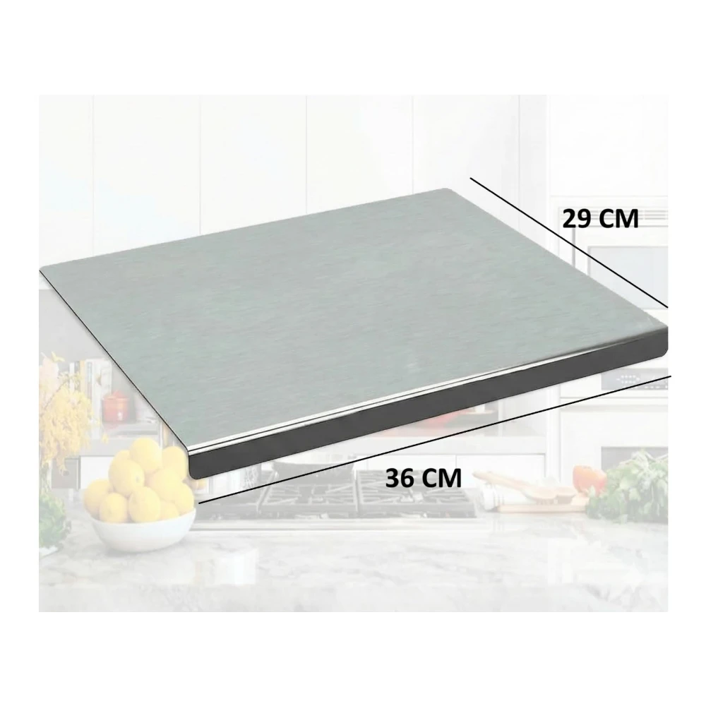 Palomino Ultra-Hygienic 304 Stainless Steel Cutting Board - Mold & Rust Free | Large 36x29cm Kneading & Chopping Surface with Safe Round Edges | Easy-Clean Kitchen Essential