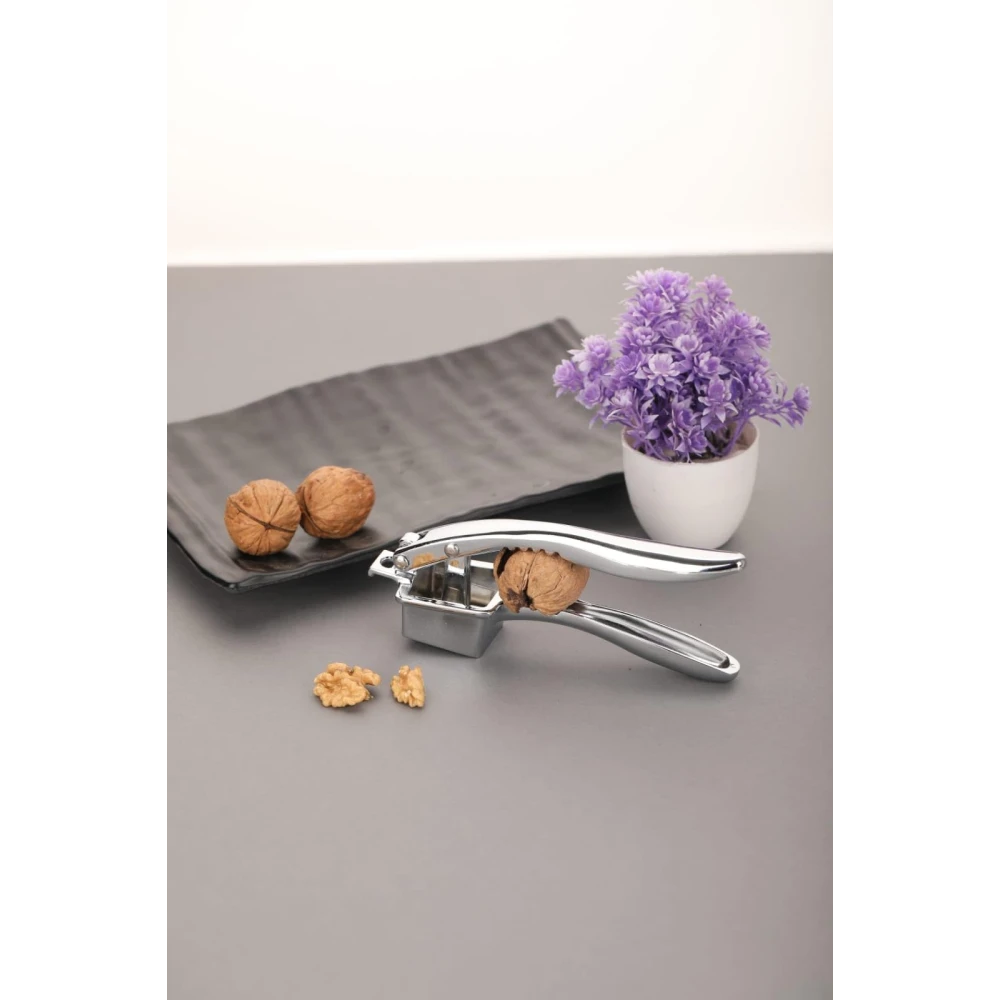 Palomino Stainless Steel Finish 3IN1 Garlic Crusher & Press Chopper for Kitchen – All in One Manual Garlic Chopper, Masher, Mincer, Cutter - Easy Hand Garlic Peeler Tool - Handheld lahsun Smasher