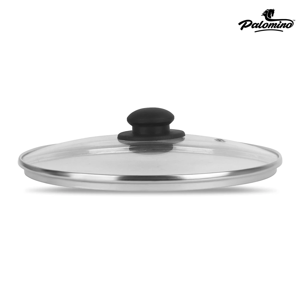 Palomino Induction Base Non-Stick Aluminium Cookware Set of Fry Pan, Tawa/Griddle and Kadhai/Wok with Glass Lid (Copper-Color, Set of 4)