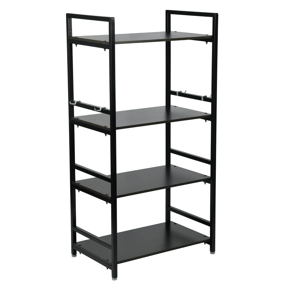 PALOMINO 4 Layer Microwave Kitchen Rack/Storage Shelf for Home, Office, Printer Desk - Tiered Shelf Containers (Brown)(Iron)