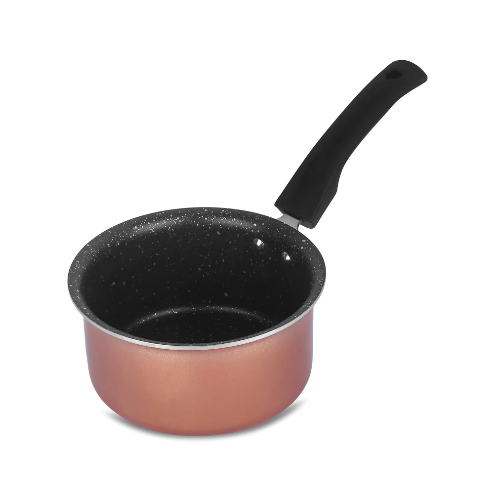 Palomino Aluminium Sauce Pan | Heavy Duty Non-Stick Sauce Pan | Cookware with Bakelite Handle (16CM (Non IB), Copper)